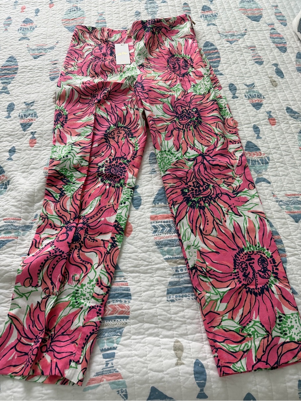 Lilly Pulitzer Pink Floral Wide-Leg Pants